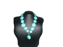 Turquoise Handmade Necklace "Plat-V"...ON SALE!